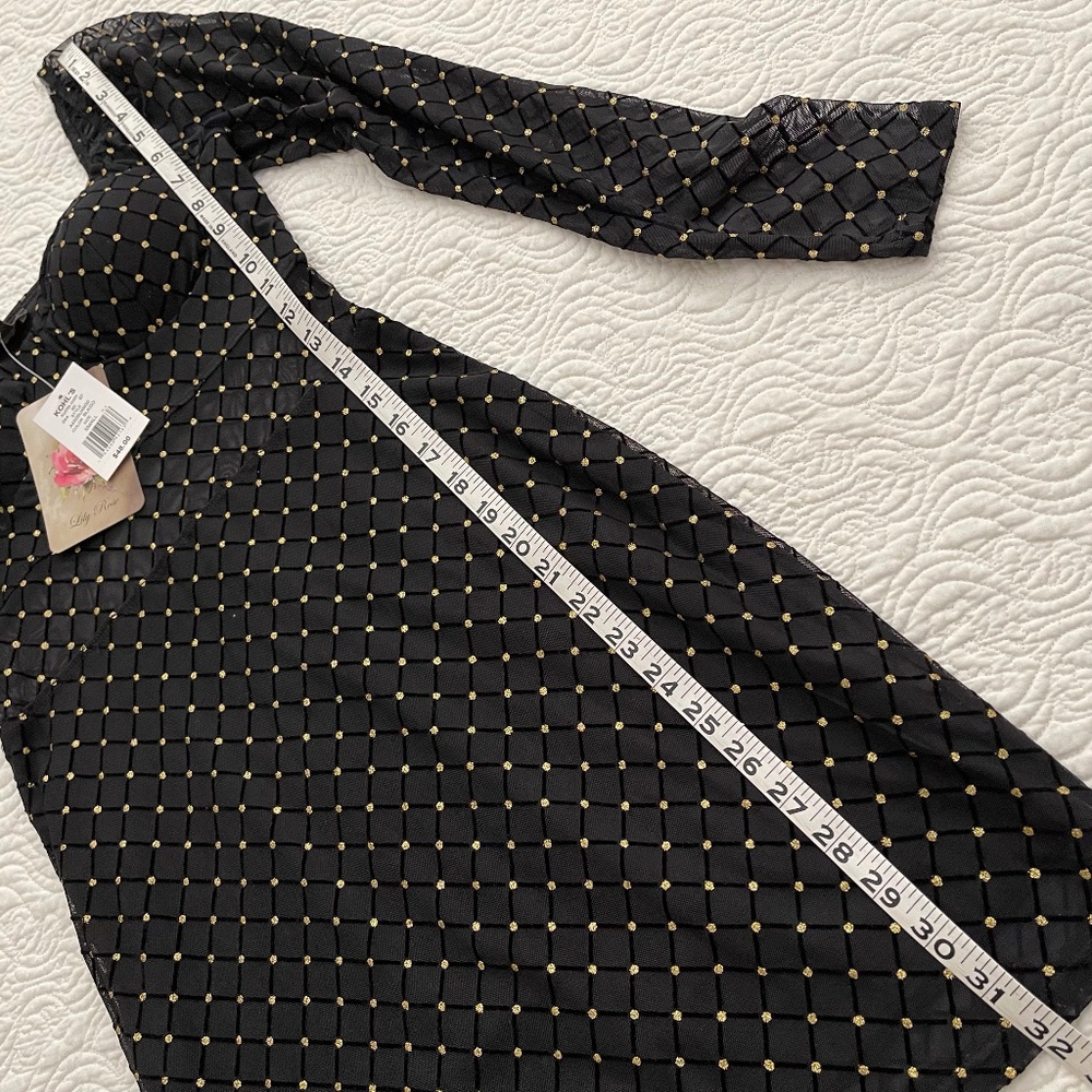 Lily Rose Black Party Dress with Gold Foiling - Juniors Size Small - Picture 10 of 16